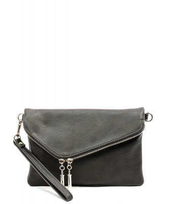 Fashion Envelope Foldover Clutch WU023 CHARCOAL GRAY